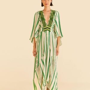 vestido longo bordado coqueiral