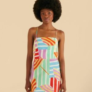 vestido curto estampado guarda sol