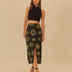 conjunto saia paetê zodíaco