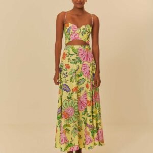 saia recortes estampada flor de borboleta