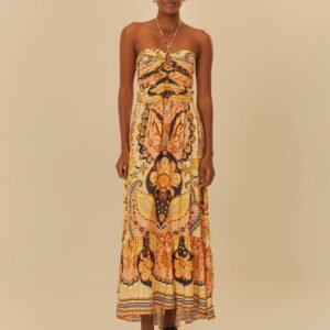 vestido longo estampado beleza boho