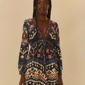 vestido curto estampado java