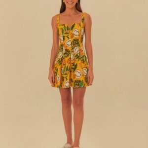 vestido curto estampado biribá