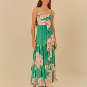 vestido longo estampado floral lumi