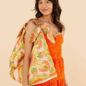 bolsa lenço estampada tucanos praianos