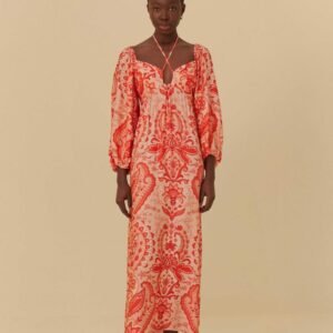 vestido longo estampado beleza boho