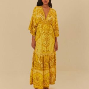 vestido longo estampado beleza boho