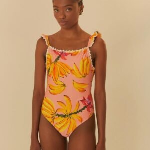 maiô artesanal estampado gosto de banana