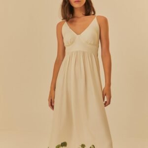 vestido longo estampado vitória régia