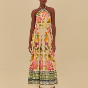 macacão lenço estampado floral biribá