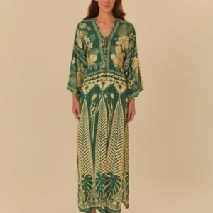 vestido longo estampado noite das araras