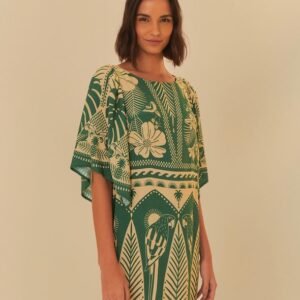 vestido curto estampado noite das araras