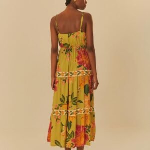 vestido longo estampado arara em flor