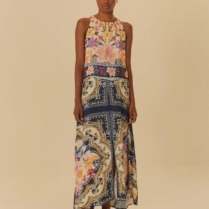 saia longa estampada lenço de inverno