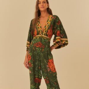 macacão estampado flor realeza